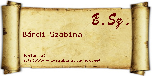 Bárdi Szabina névjegykártya